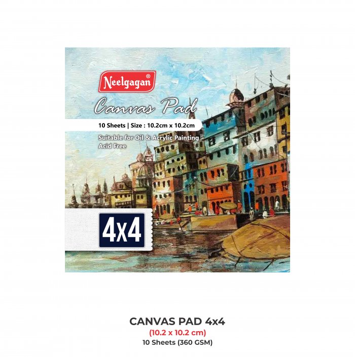 Canvas Pad for Painting, Acrylic Paint, Oil Paint Dry & Wet Art Media 10 Sheet