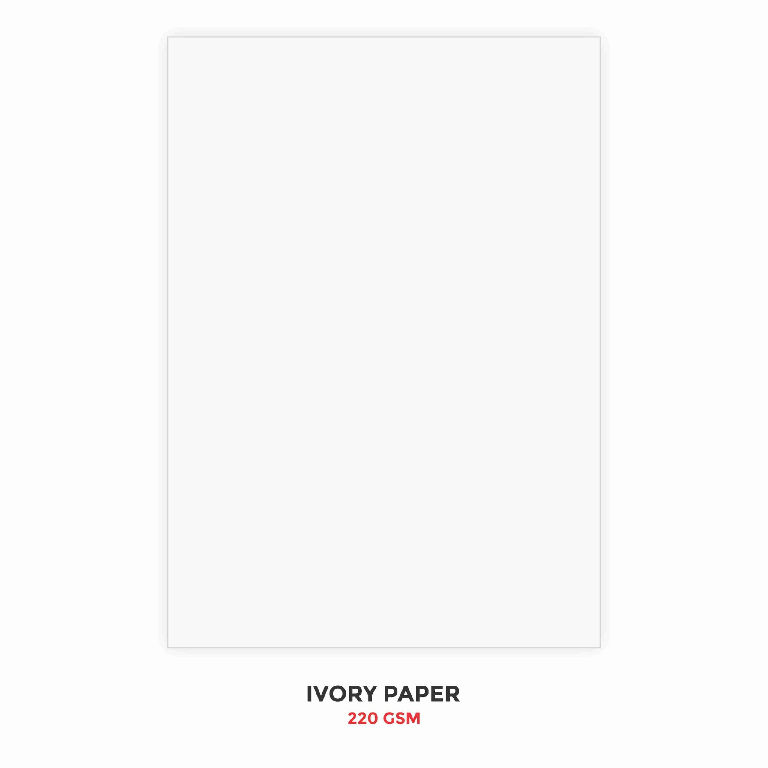 Ivory Paper (220 GSM) - Plain 25 Sheets - Sizes: A2 / A3 / A4 (Suitabl ...
