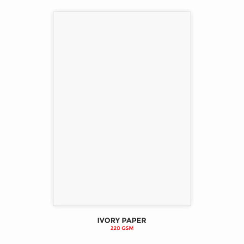Ivory Paper (220 GSM) - Plain 25 Sheets - Sizes: A2 / A3 / A4 (Suitable for Drawing, Sketching and Painting)
