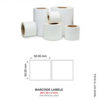 Barcode Labels (50x50x2mm), 2000 Labels Per Roll (Self Adhesive Label)