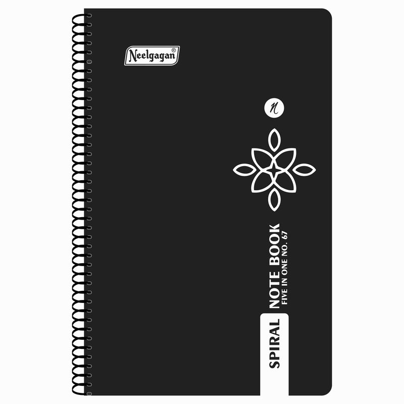 Spiral Note Book No.67, 200 Pages, (14.5cm x 22.5cm) (Multi-coloured pages) (Five Colour in One)