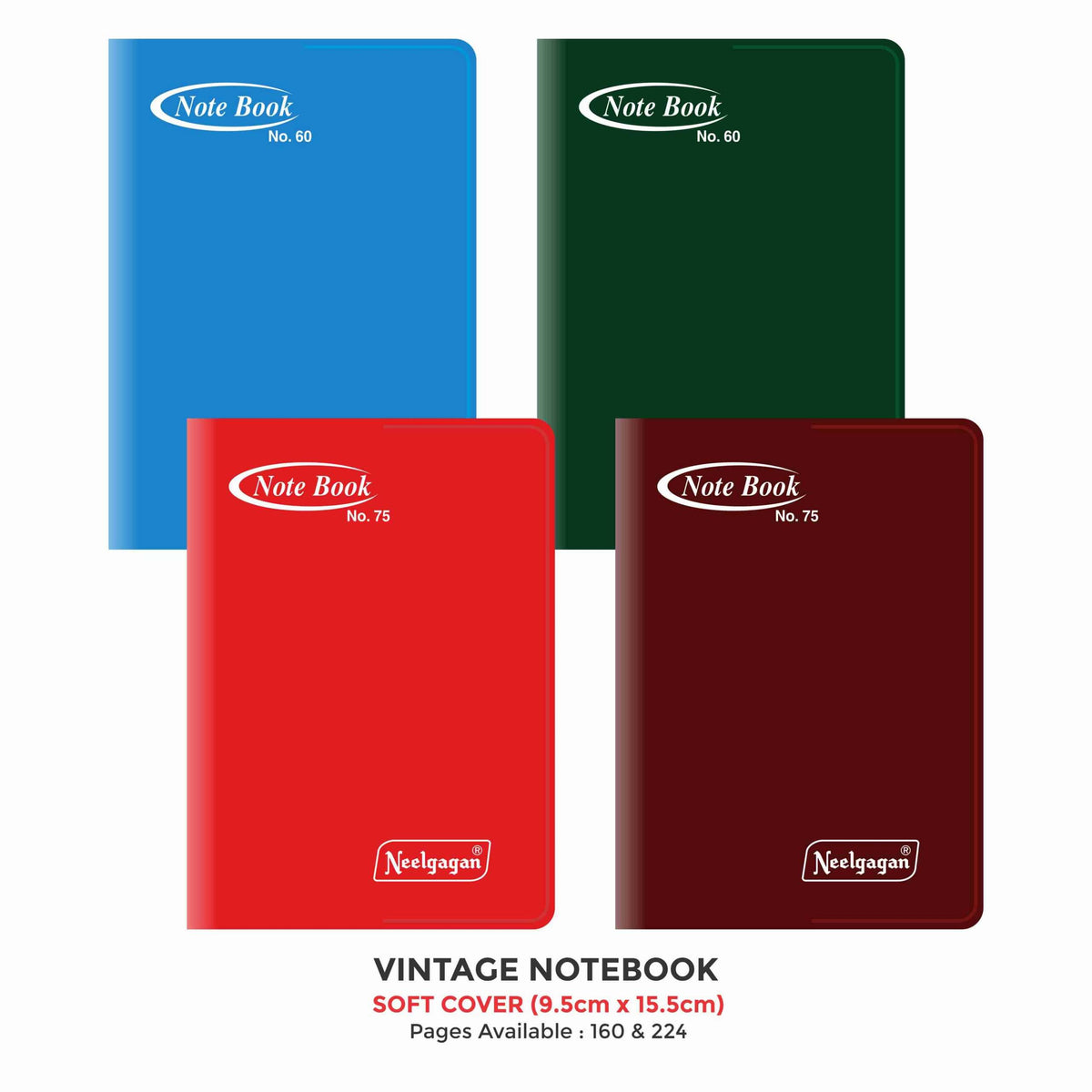 Vintage Notebook, (No. 60 & 75), (9.5 x 15.5cm) Soft Cover Plastic