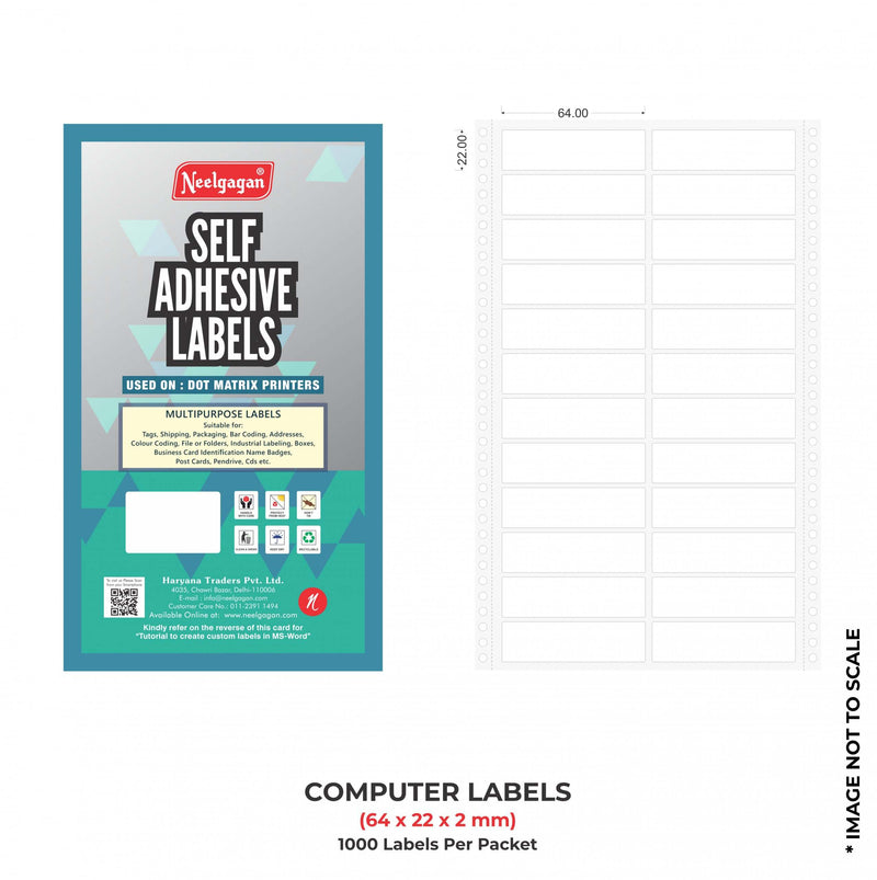 Computer Label (64x22x2mm) For Dot Matrix Printer (DMP LABEL)