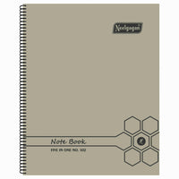 Spiral Note Book No.102, 200 Pages, (28.5cm x 20cm) (Multi-coloured pages) (Five Colour in One)