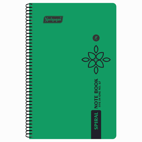 Five in One Spiral Note Book No.67, 200 Pages, (14.5cm x 22.5cm)