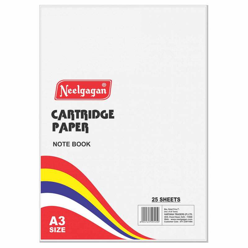 White Cartridge Paper - 25 Sheets, (140 GSM) - Sizes: A2 / A3 / A4 / Half Imperial / Imperial (Suitable for Drawing & Sketching)