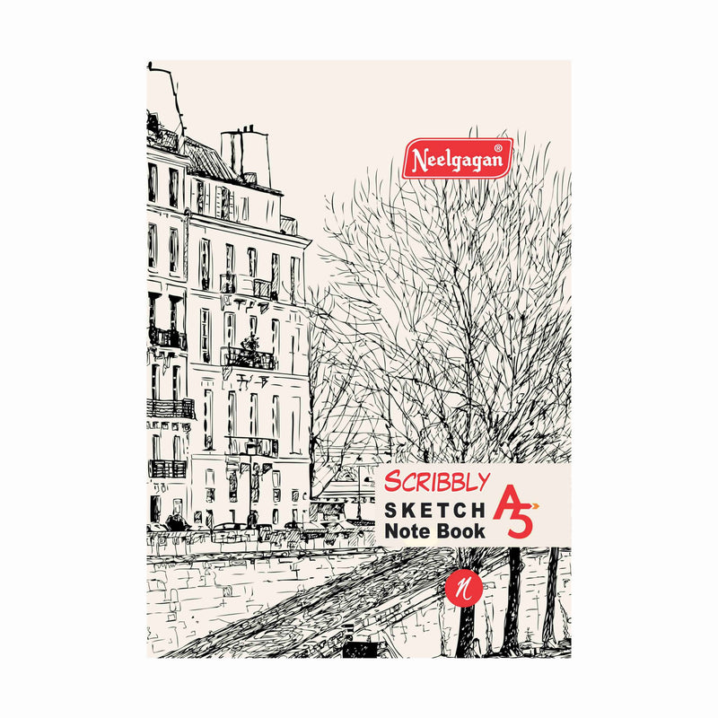 Scribbly Sketch Notebook Pad A5 (140 GSM) – 35 Sheets, 14.7cm X 21cm (Suitable for Drawing & Sketching)