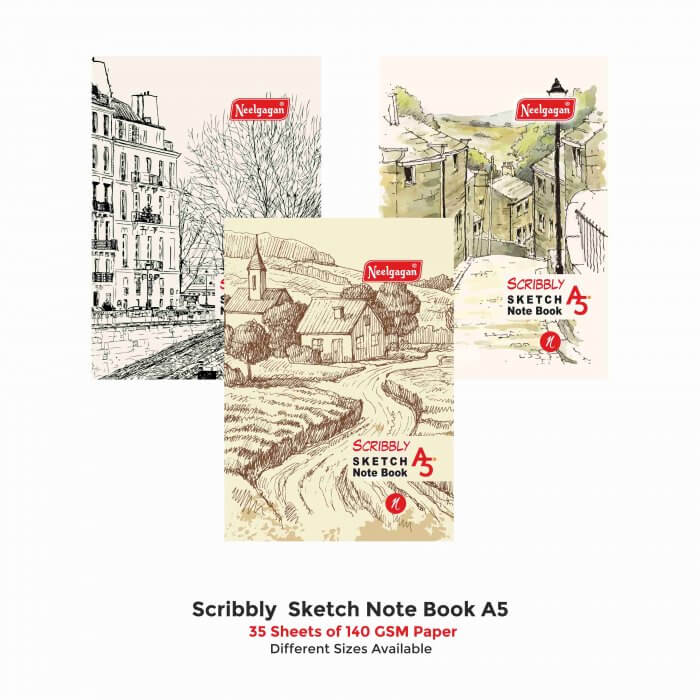 Scribbly Sketch Pad A5 (140 GSM) – 35 Sheets, 14.7cm X 21cm (Suitable ...