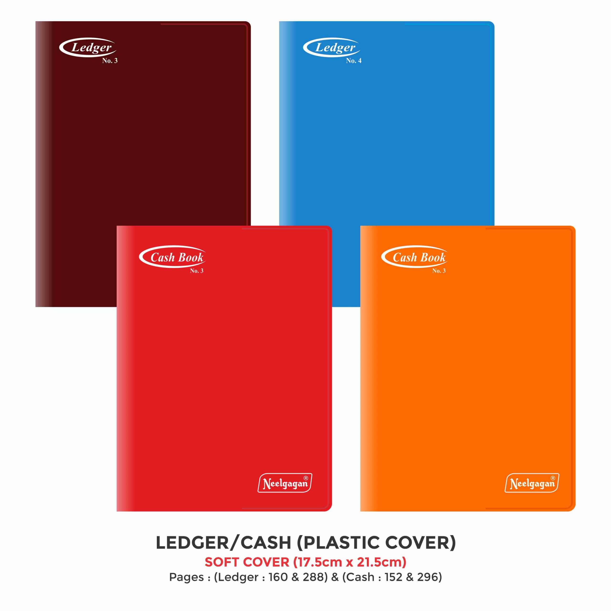Cash Book / Ledger - Copy Size (No. 3,4), (17.5 x 21.5cm) Soft Cover Plastic (PVC)