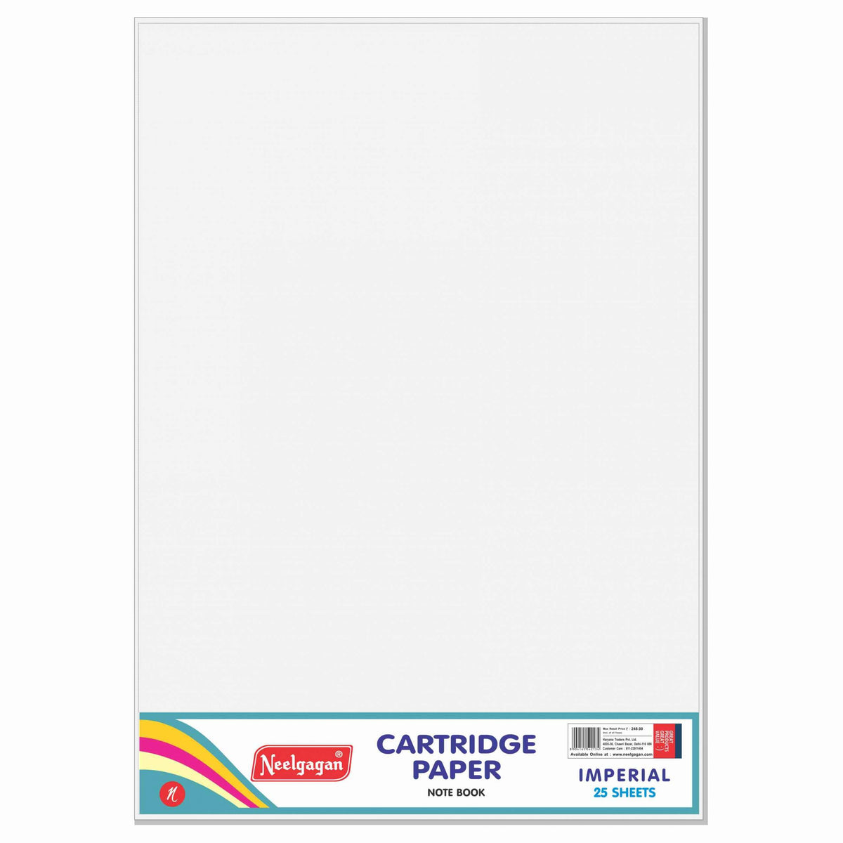 White Cartridge Paper - 25 Sheets, (140 GSM) - Sizes: A2 / A3 / A4 / Half Imperial / Imperial (Suitable for Drawing & Sketching)