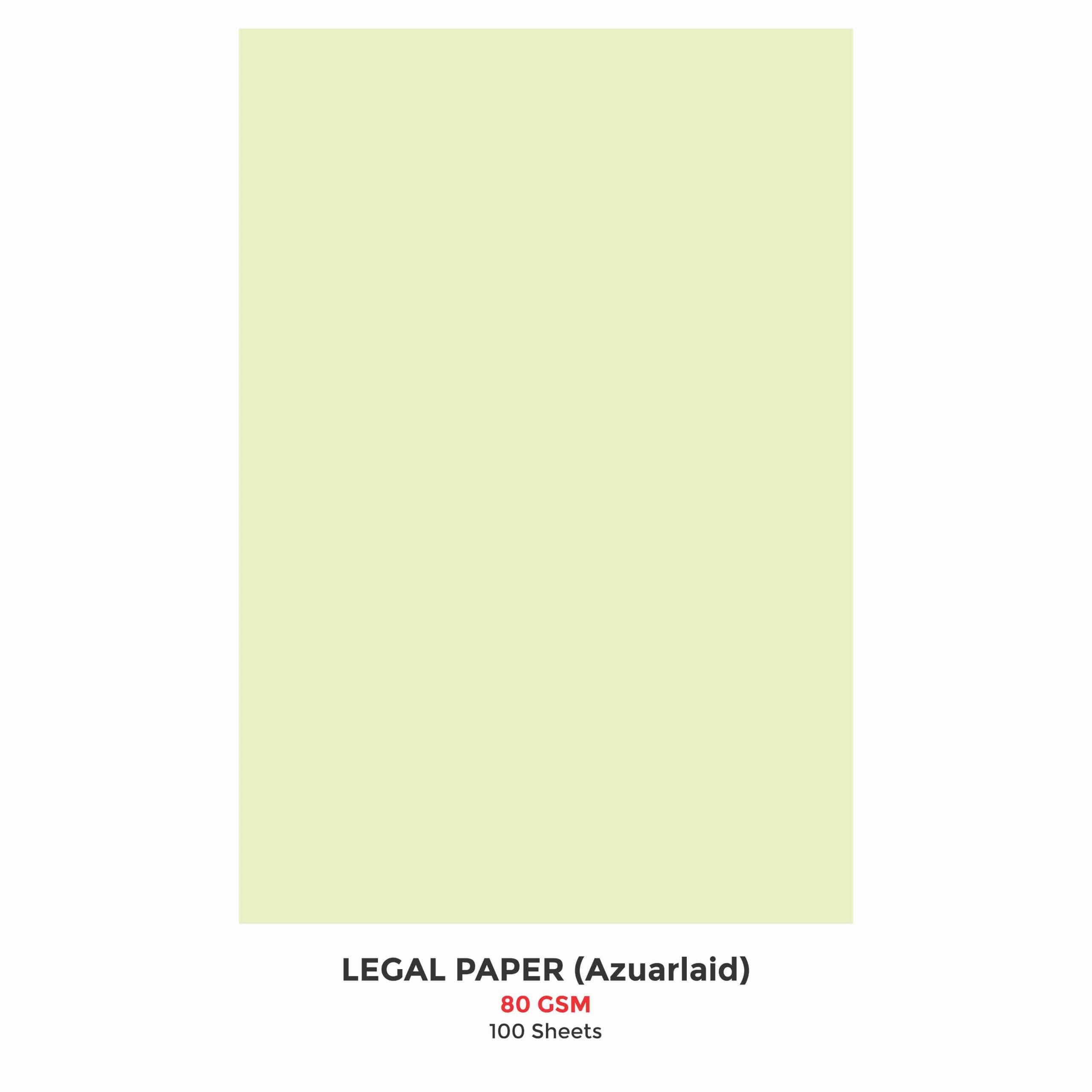 Legal Paper, 100 Sheets, 80 GSM, 22cm x 36cm  (Ledger Paper) (Azure Laid)