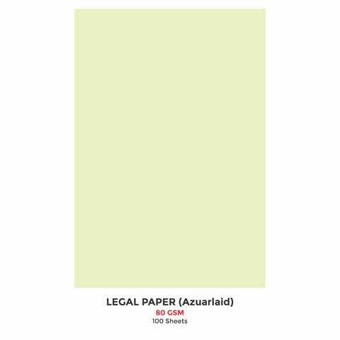 Legal Paper, 100 Sheets, 80 GSM, 22cm x 36cm  (Ledger Paper) (Azure Laid)