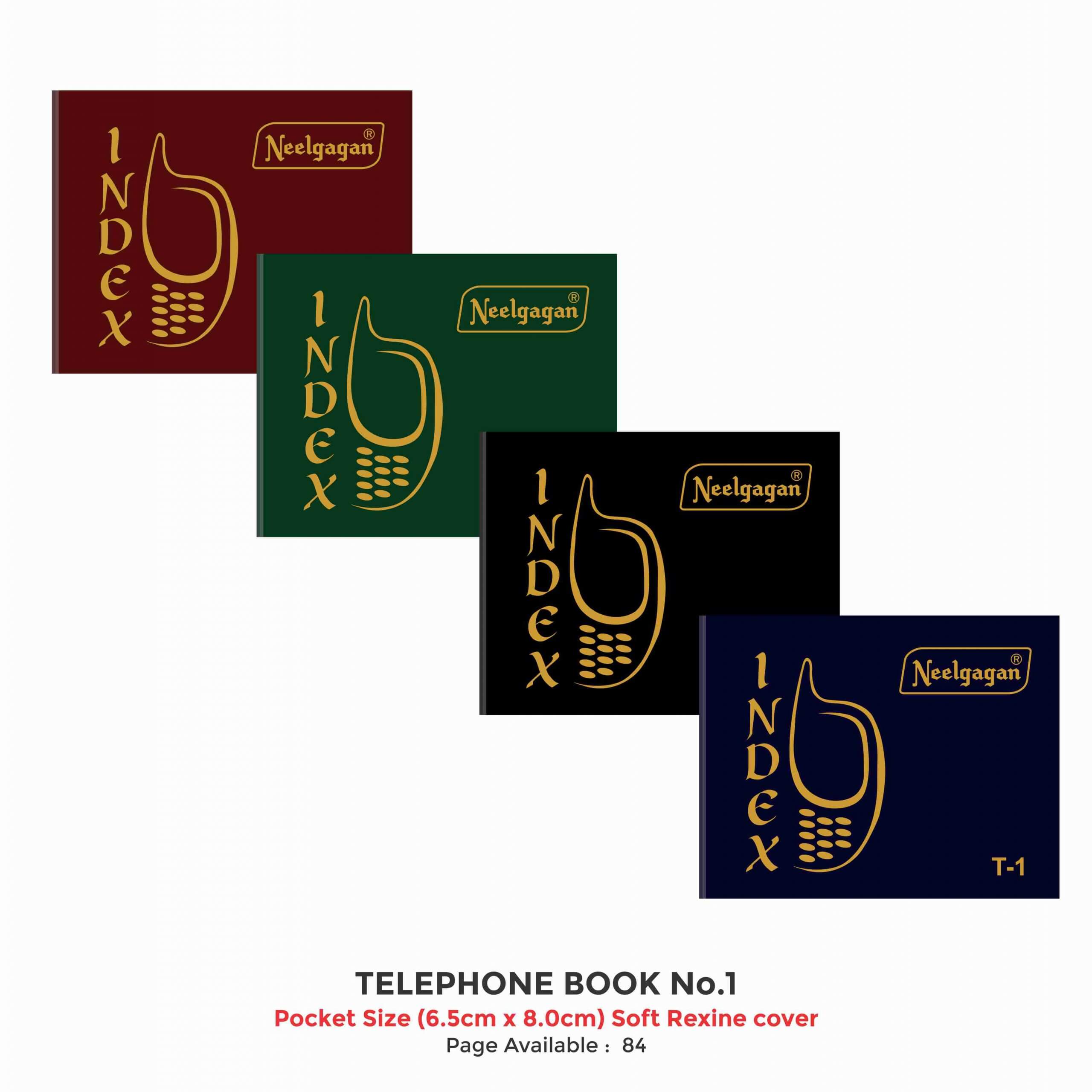 Telephone Book (Pocket Size), 84 pages, No.1, (6.5cm x 8.0cm) Soft Rexine cover