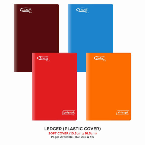 Ledger Note Book Size (No. 1, 2, 6), (10.0 x 13.2cm) Soft Cover Plastic