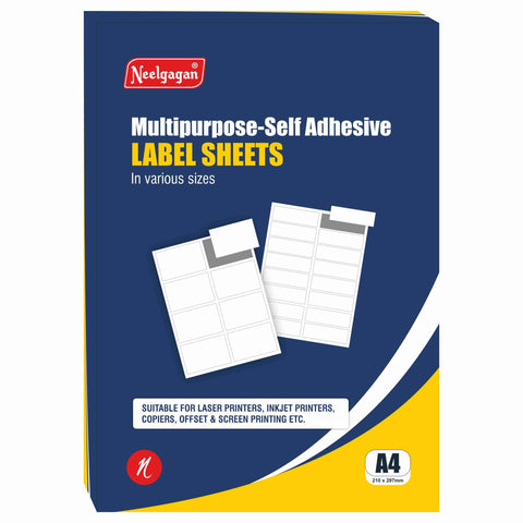 65 Per Sheet Address Labels White A4 Sheets Sticky Self Adhesive For Inkjet / Laser Printer