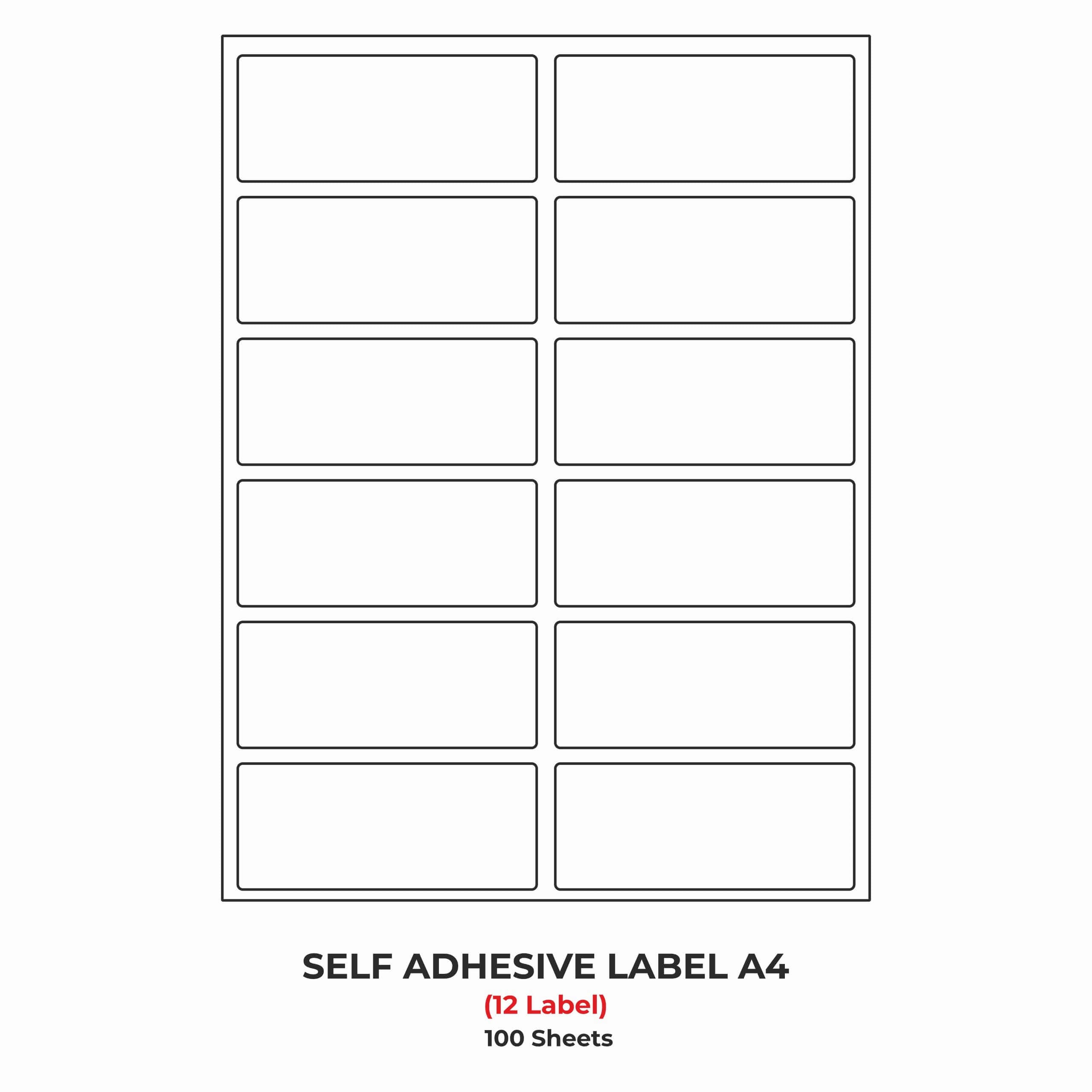 A4 (ST12) Address Label (100mm x 44mm x 12) (Self Adhesive Label for Inkjet/Copier/Laser Printer)