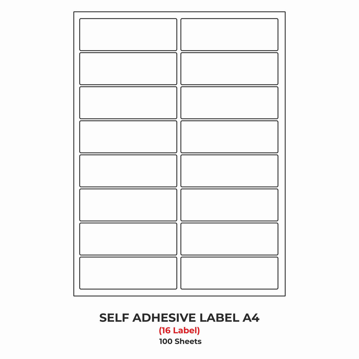 A4 (ST16) Address Label (100mm x 33mm x 16) (Self Adhesive Label for Inkjet/Copier/Laser Printer)