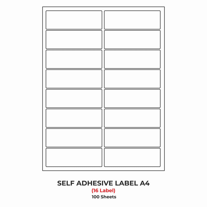 A4 (ST 16) Address Label (99mm x 35mm x 16) (Self Adhesive Label for Inkjet/paper/Laser Printer)