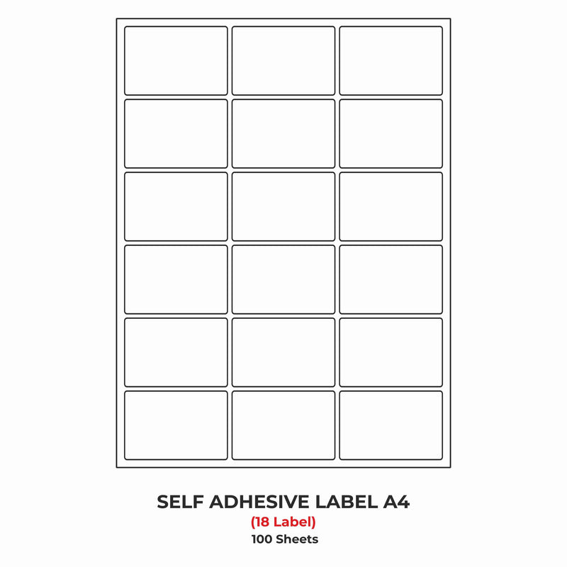 A4 (ST 18) Address Label (63mm x 46mm x 18) (Self Adhesive Label for Inkjet/Paper/Laser Printer)
