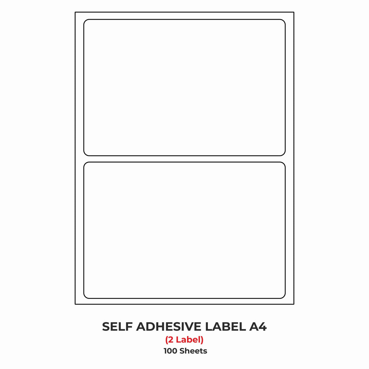A4 (ST2) Shipping Label (100mm x 143mm x 2) (Self Adhesive Label for Inkjet/Copier/Laser Printer)