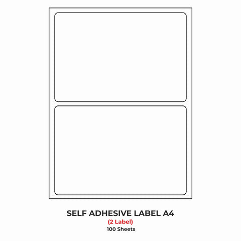 A4 (ST2) Shipping Label (100mm x 143mm x 2) (Self Adhesive Label for Inkjet/Copier/Laser Printer)