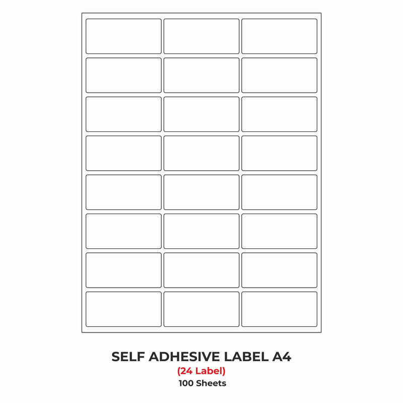A4 (ST 24) Address Label (34mm x 64mm x 24) (Self Adhesive Label for Inkjet/Paper/Laser Printer)
