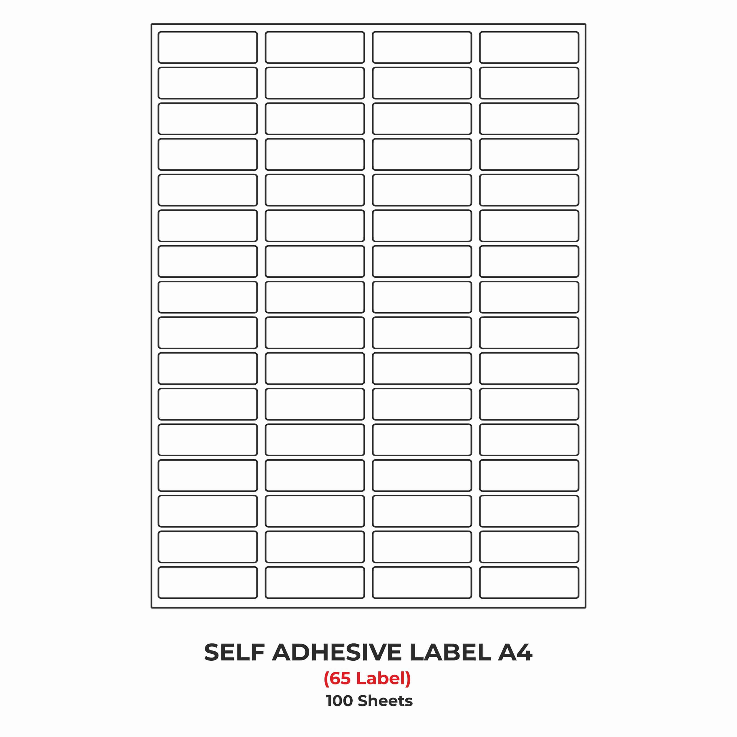A4 (ST65) Address Label (38mm x 21mm x 65) (Self Adhesive Label for Inkjet/Copier/Laser Printer)