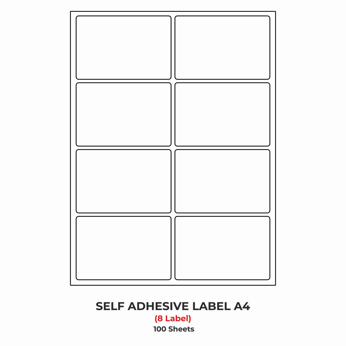 A4 (ST8) Packaging Label (100mm x 68mm x 8) (Self Adhesive Label for Inkjet/Copier/Laser Printer)