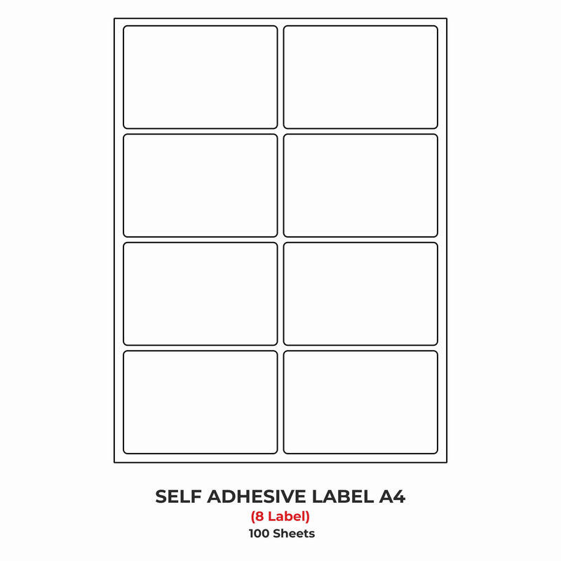 A4 (ST 8) Packaging Label (99mm x 71mm x 8) (Self Adhesive Label for Inkjet/Paper/Laser Printer)