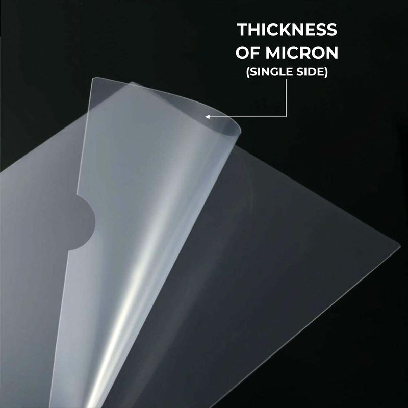 L Folder File - A4 (21.0cm x 29.7cm) Transparent,  Polyurethane Documents Holder - Paper Organizer