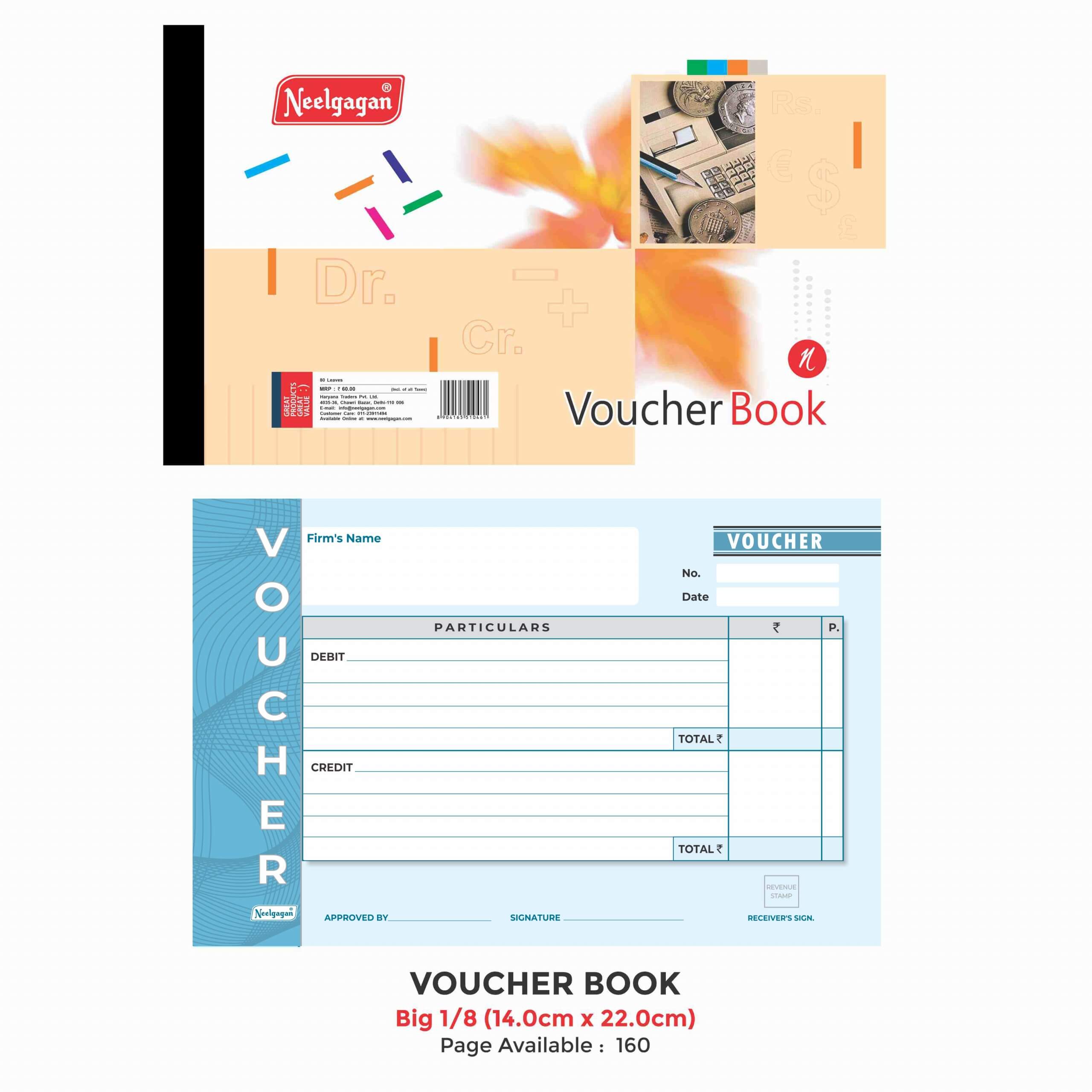Voucher Book, 160 Pages (Small - 1/12 & Big - 1/8)