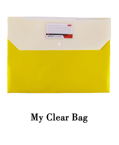 MCB-250-DP - My Clear Bag - Double Pocket Button Bag (Pack Of 12 - Multi Colour) Size : 35.3cm x 26.2cm