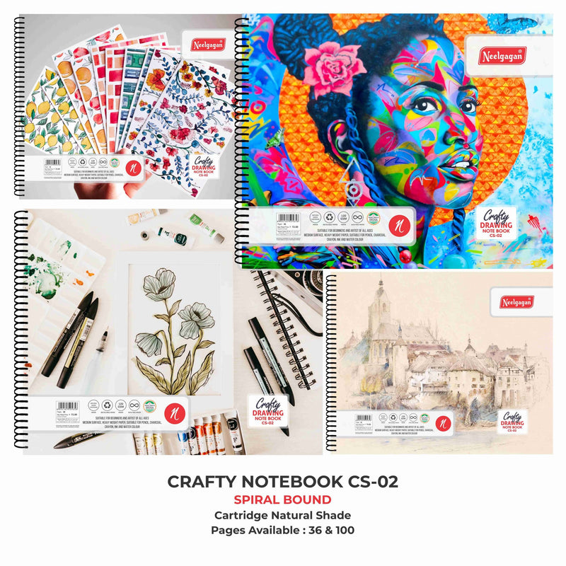 Crafty Drawing Book (Spiral Bound) CS 02  (32.5cm X 26.5cm) (Suitable for Drawing & Sketching)