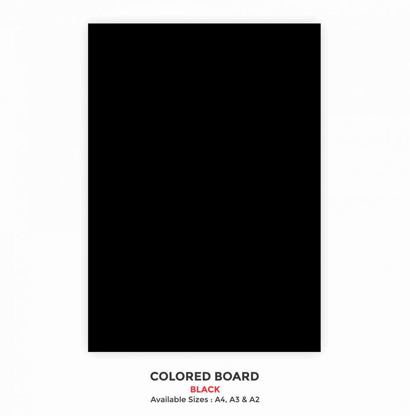 Black Paper (Plain - Thick) - Pack of 20 Loose Sheets - Sizes A4, A3 & A2