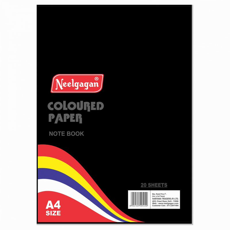 Black Paper (Plain - Thick) - Pack of 20 Loose Sheets - Sizes A4, A3 & A2